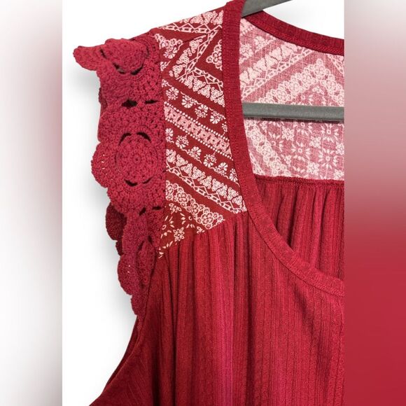Torrid 6 Crochet Knit Top Red - Picture 4 of 5